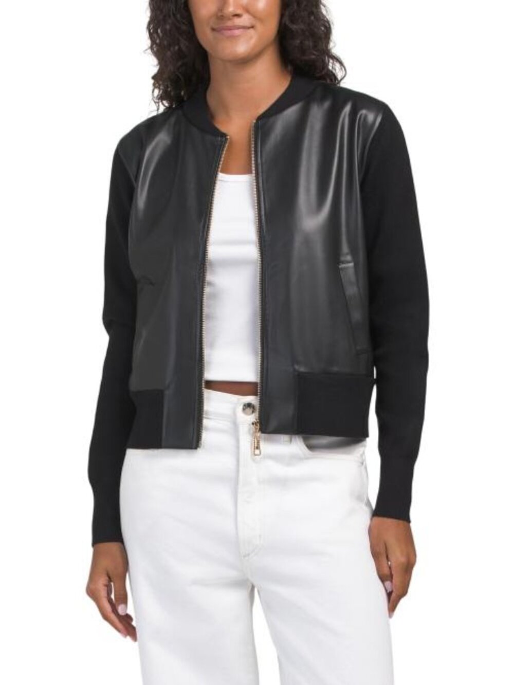 SIONI Faux Leather Jacket